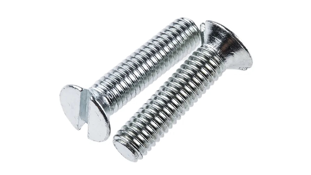 M6 Slot Countersunk Machine Screw Zinc Trivalent DIN963
