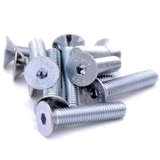 Tornillo de cabeza avellanada M3 con hexágono interior de zinc trivalente DIN7991
